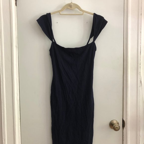 Reformation blue ribbed cap sleeve tank dress - Picture 3 of 3